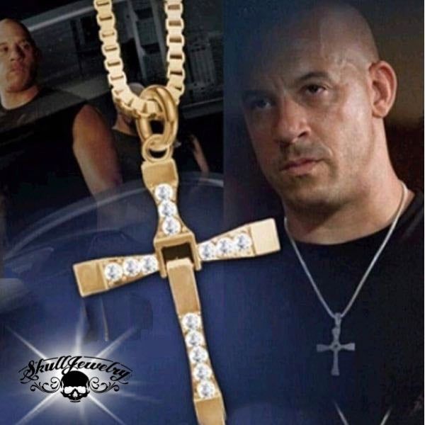 vin diesel gold cross pendant from fast and furious