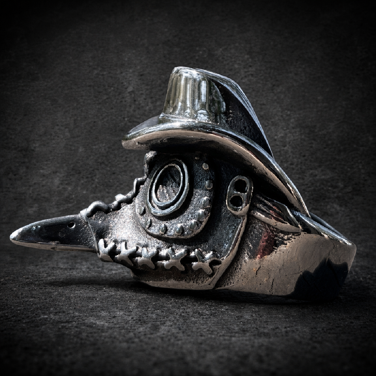 Plague Doctor Ring - 316L stainless steel unisex jewelry (686SJ07)