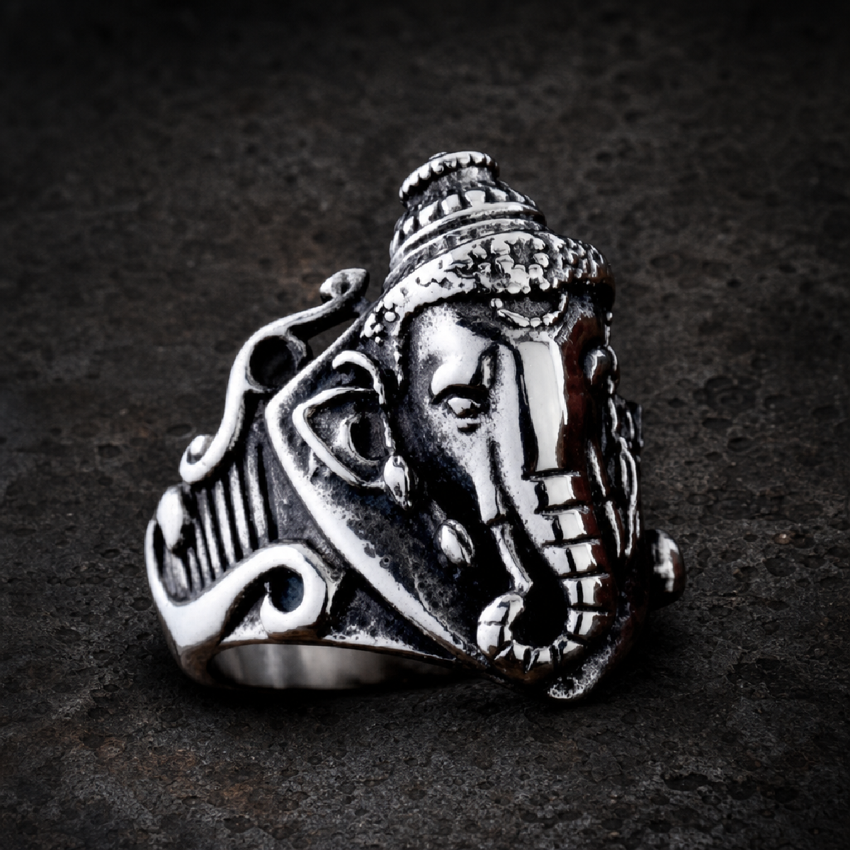 Sacred Elephant - Stainless Steel Ring - 316L stainless steel unisex jewelry (R0591)
