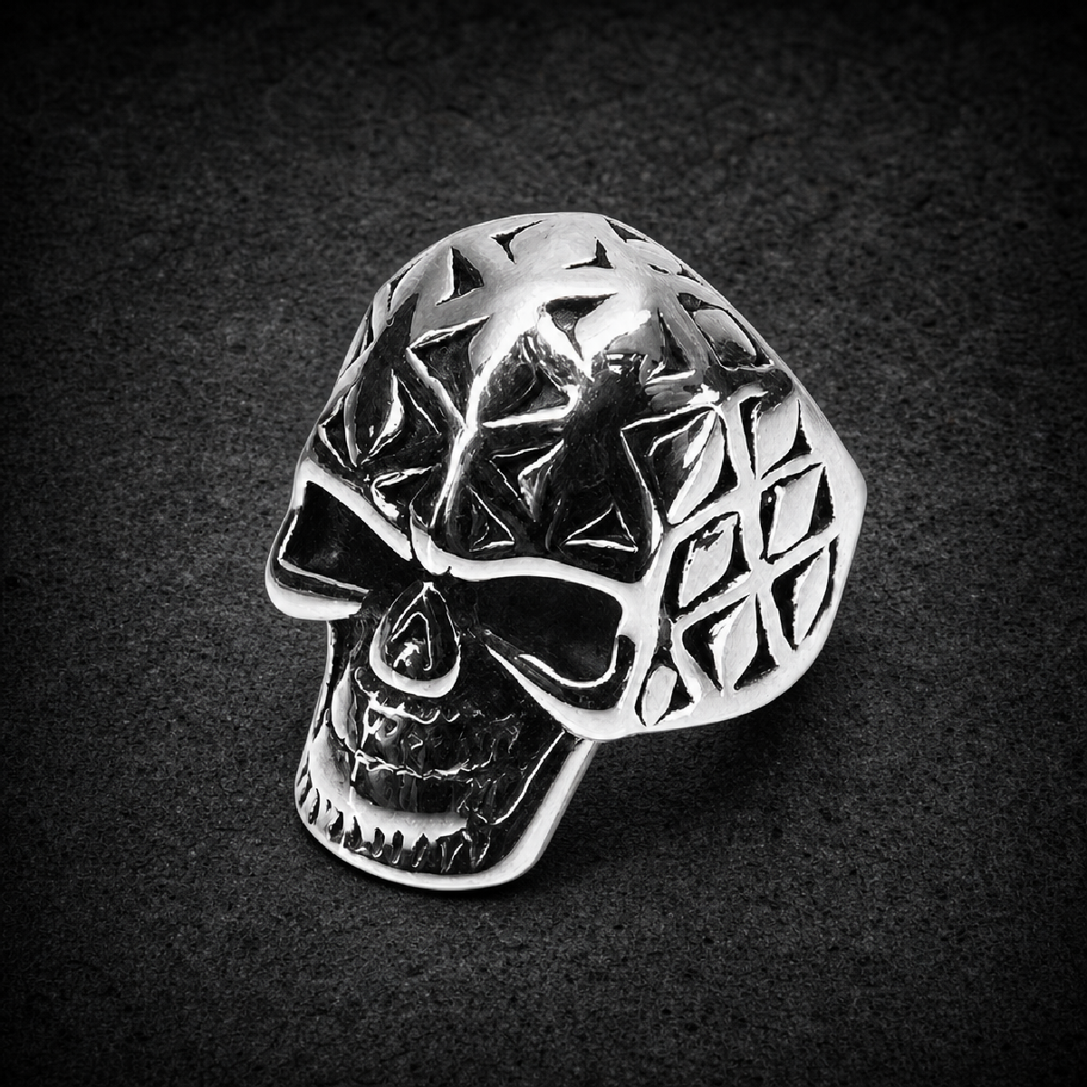 Shilo Skull Ring (4039) - 316L stainless steel unisex jewelry (4039SJ06)