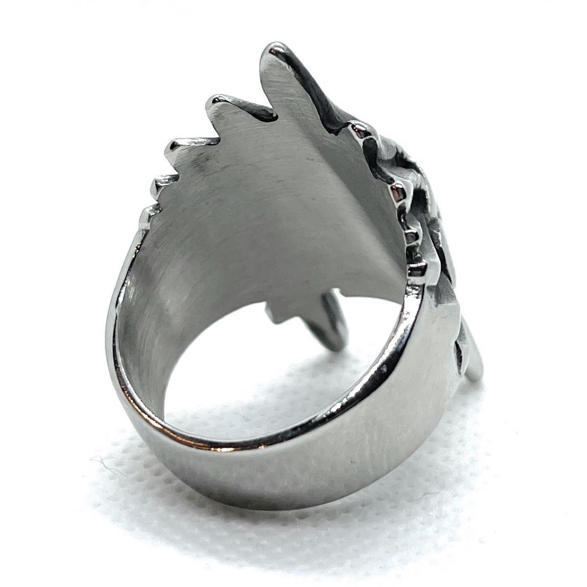 solid back indian skull ring