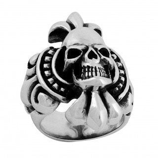 Tribal Chief - Heavy Biker Skull Ring (#042)