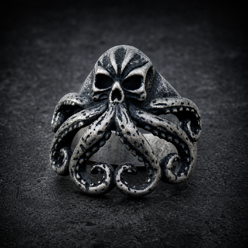 The Old Man and the Sea - Skull Ring - 316L stainless steel unisex jewelry (R0811)