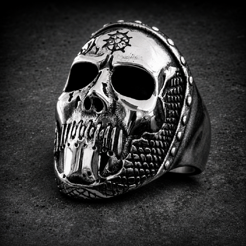 THE SHATTERED SILENCER - Ring #1 of 8 – DEATHMASK LEGION - 316L stainless steel unisex jewelry (R0839)