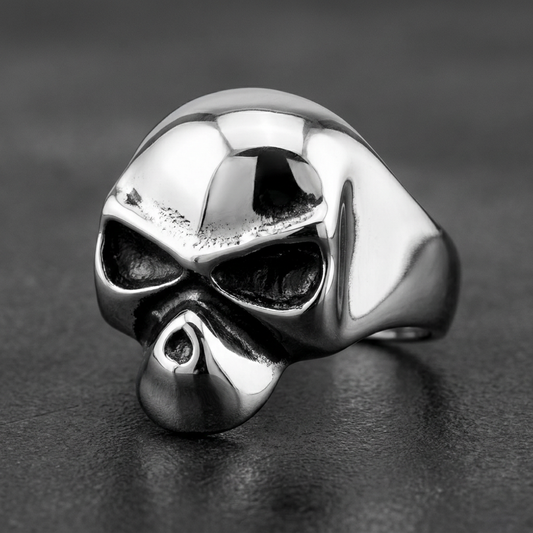 'Close Enough To Perfect' Stainless Steel Skull Ring (#020)