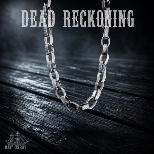 Dead Reckoning ship's chain necklace in silver-tone 316L stainless steel, heavy nautical link chain, Mary Celeste collection