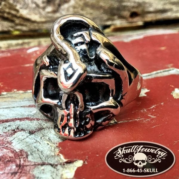 skull with snake ring