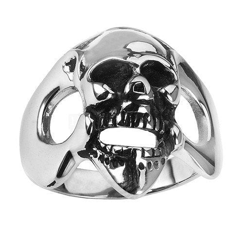 Stainless Steel Laughing Skull Ring (#056)