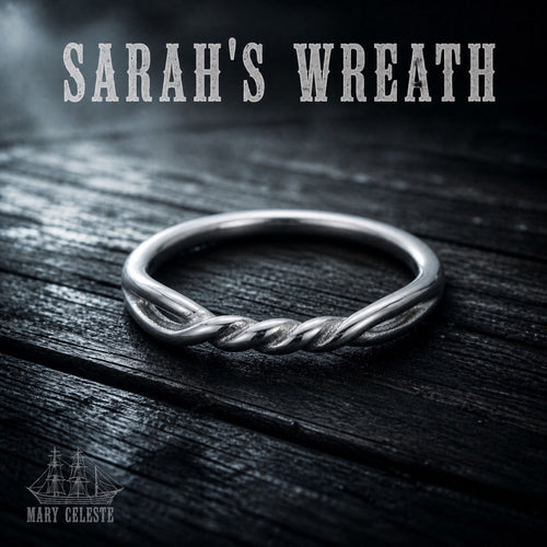 Sarah's Wreath widow's braid ring, twisted mourning band in 316L stainless steel, Victorian memorial jewelry, Mary Celeste collection