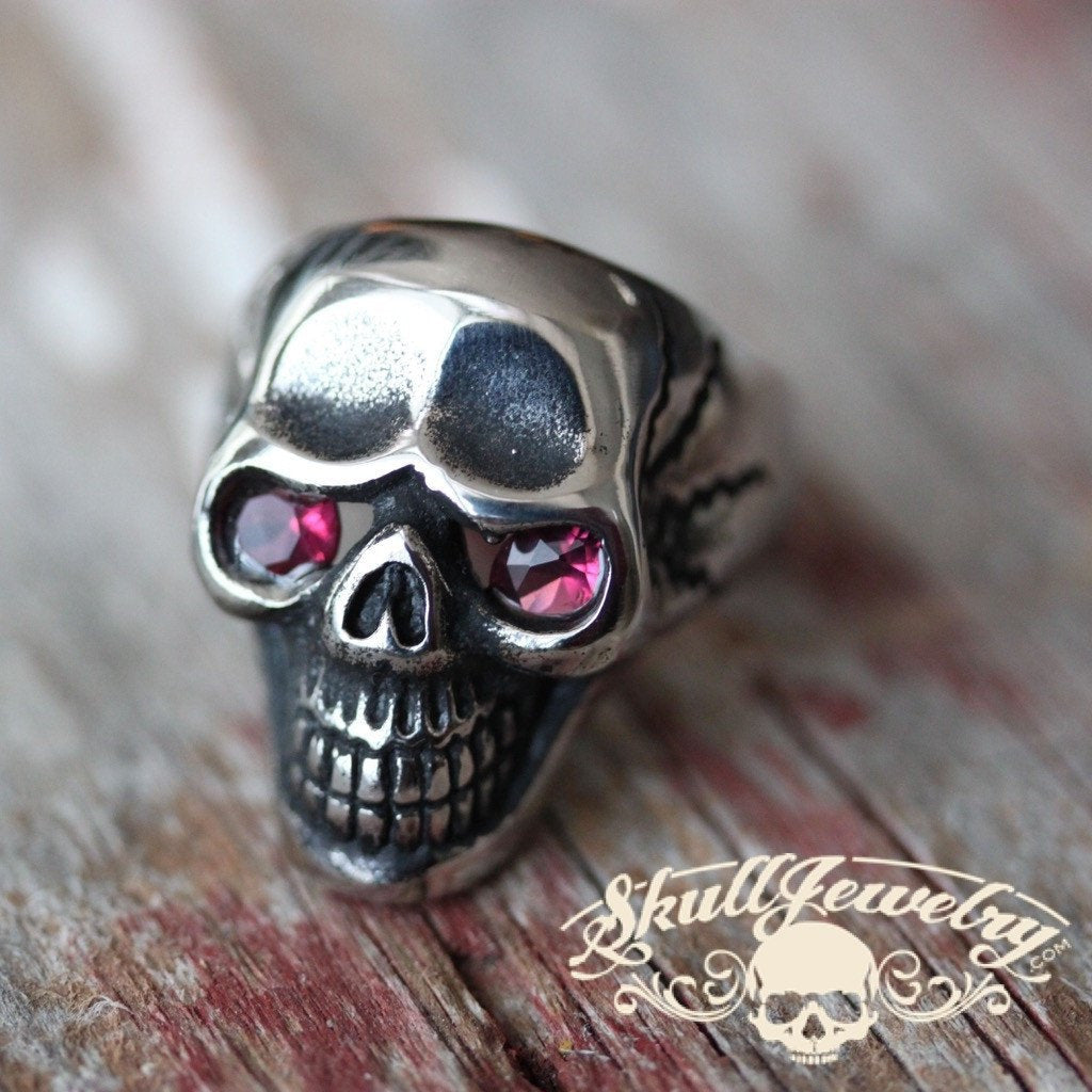 skull with red colored eyes