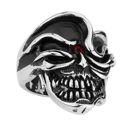 'One-Eyed Jack' Skull Ring (#096)