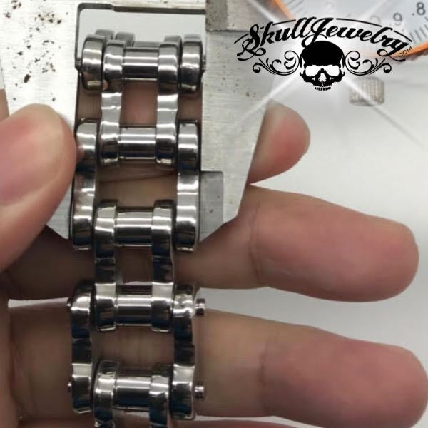 10-1/2" x 1" stainless steel motorcycle chain bracelet