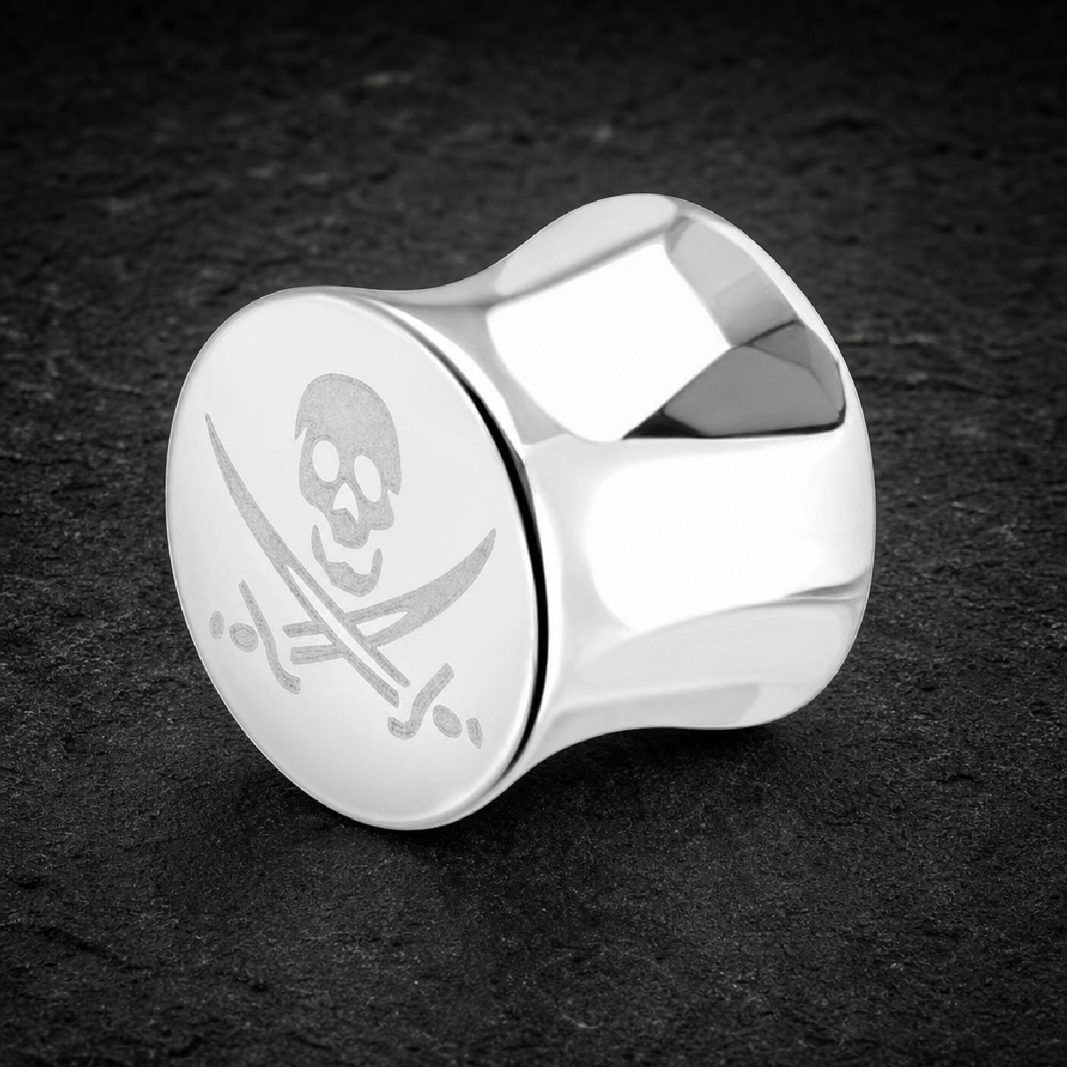 10mm - Skull & Crossbones Double Flared Ear Plug Flesh Stretcher Tunnel Expander - body jewelry 316L stainless steel unise…