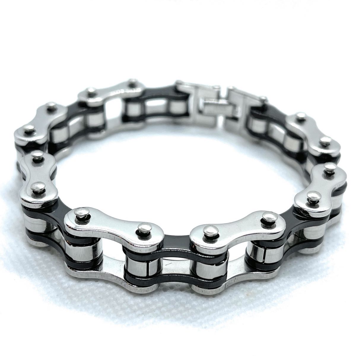 8-1/2" x 1/2" Stainless Steel Motorcycle Chain Bracelet (4 Colors)