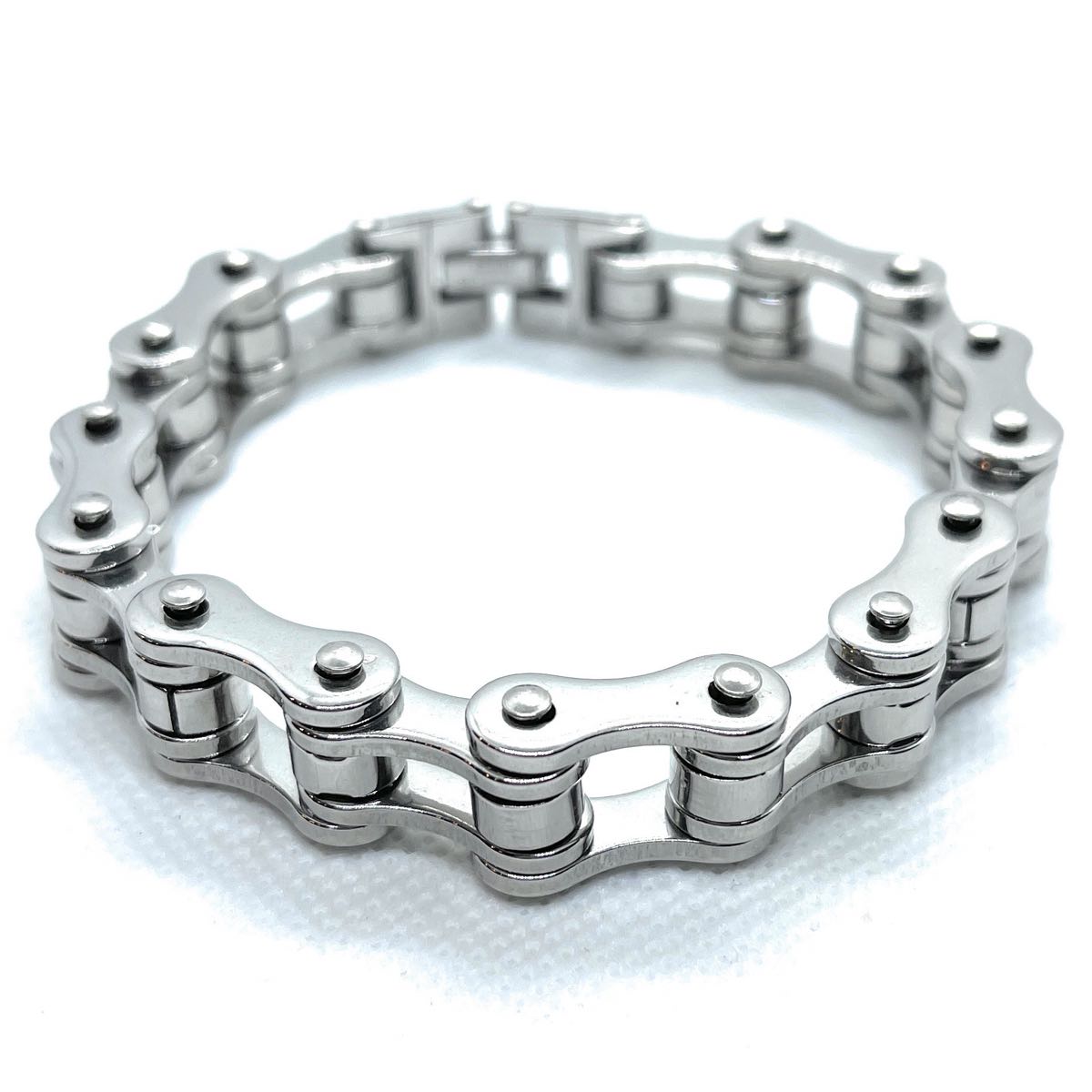 8-1/2" x 1/2" Stainless Steel Motorcycle Chain Bracelet (4 Colors)