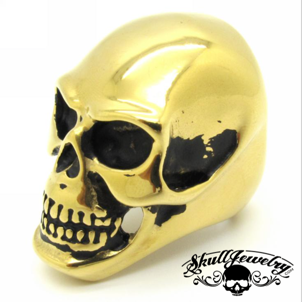 Knuckle Duster - Big And Heavy Skull Ring - Gloss Stainless Steel, Matte Black or Gold-Tone detail view 39, 316L stainless steel mens skull ring for bikers