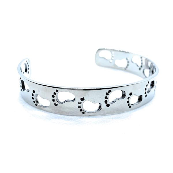 Footstep Bangle Bracelet (3 Color Options) (#bjb002)