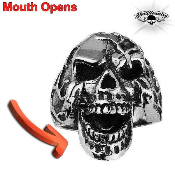 moving mouth skull ring