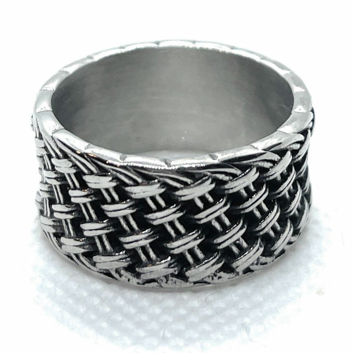 Limited Edition 'Basket Weave' stainless steel ring