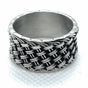 Limited Edition 'Basket Weave' stainless steel ring (#c334)_