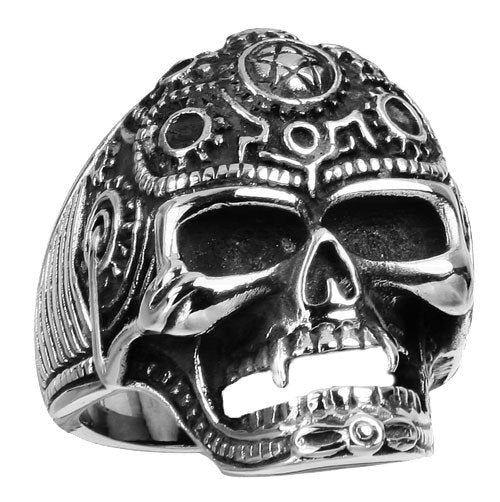 steampunk badass skull ring