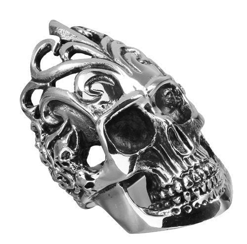 great looking long big and bold skull ring