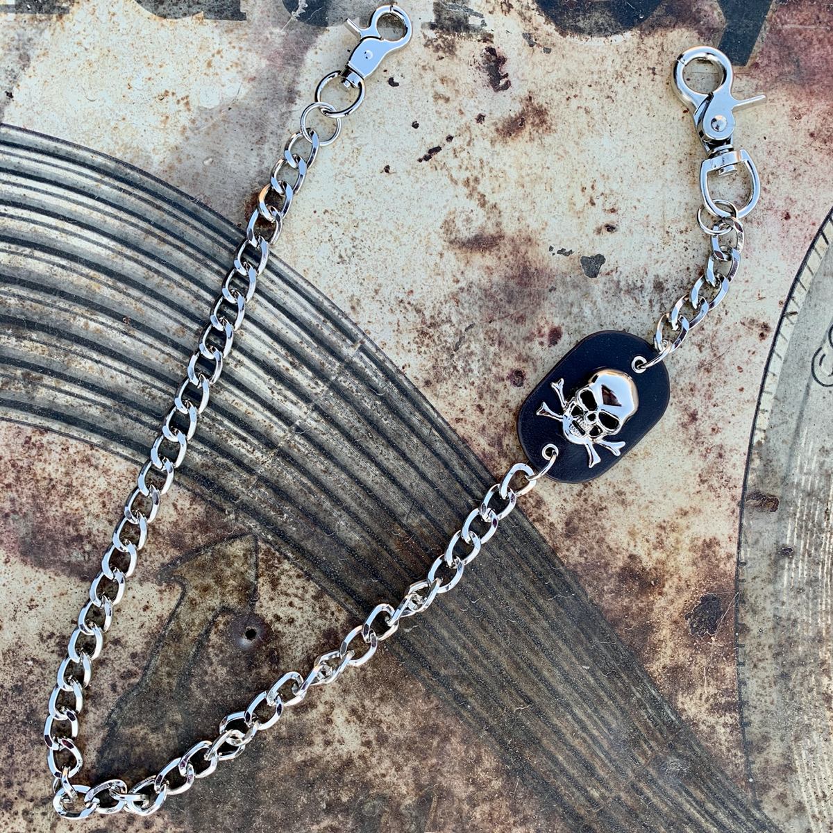 Skull & Leather Wallet Chain (WALLET_CHAIN026)