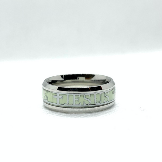 Glow in The Dark Jesus Band Stainless Steel Ring