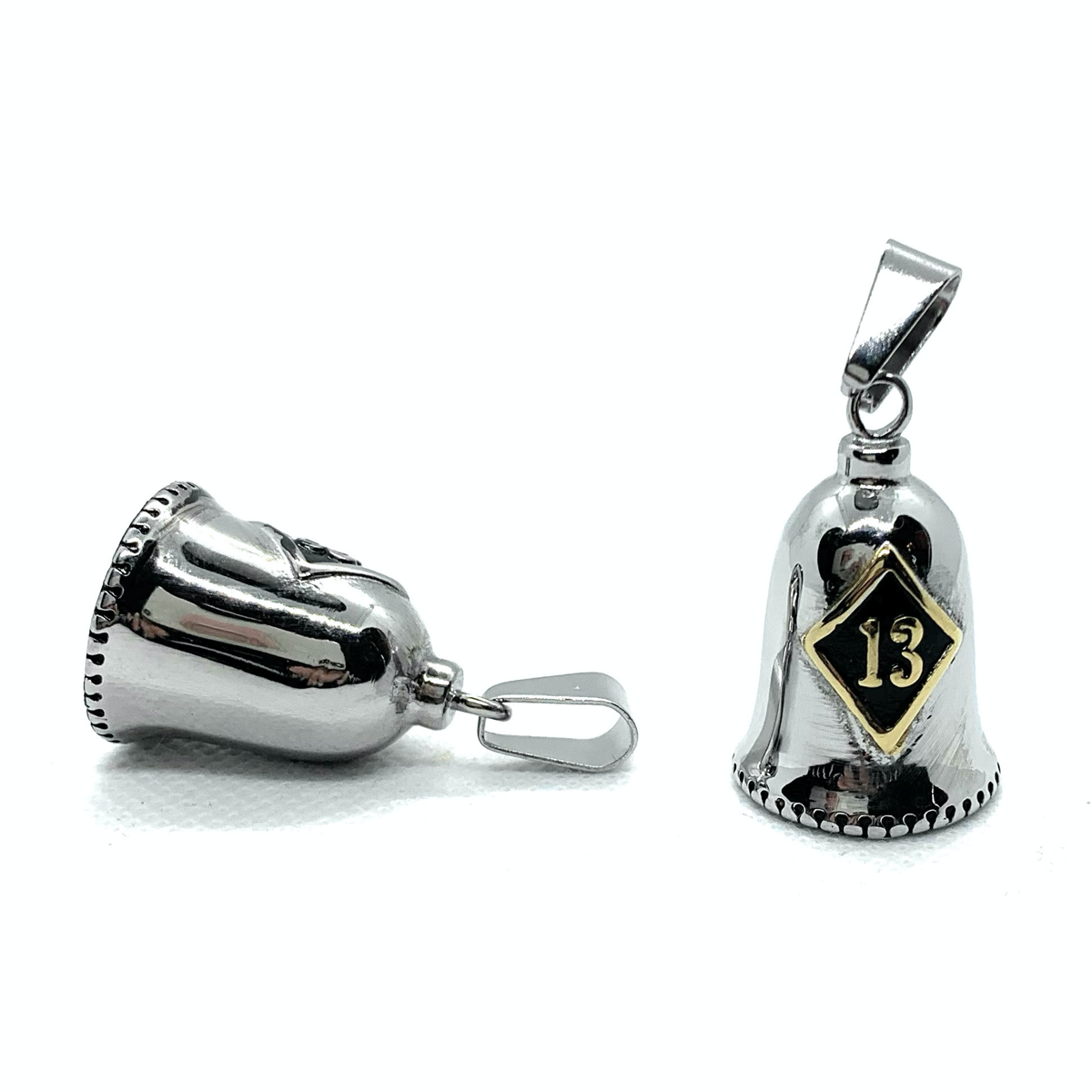 #13 Biker Bell Pendant (p262) Stainless Steel or Gold