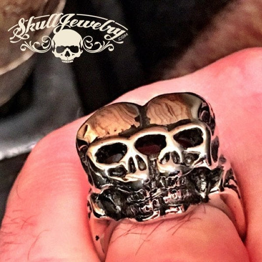 Big, Bold & Heavy 'Love Me Two Times' Skull Ring