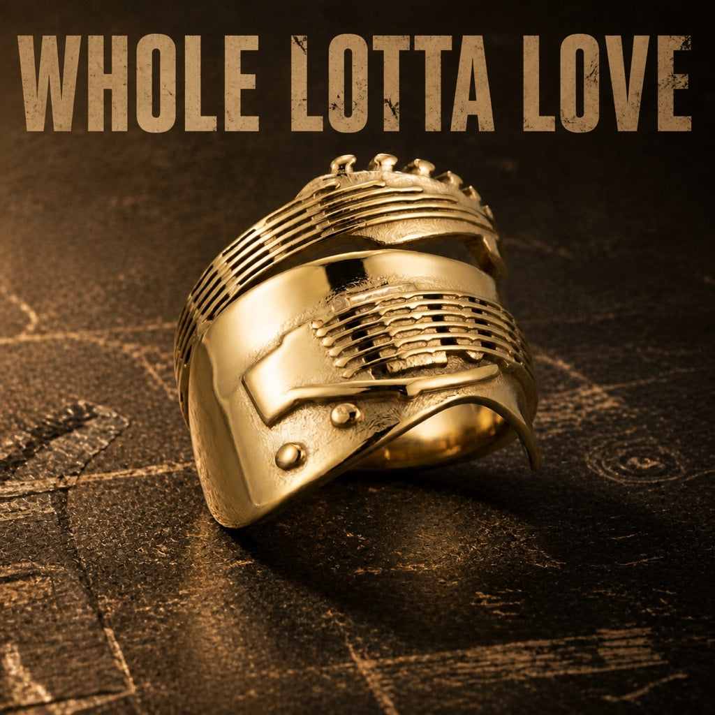 Whole Lotta Love wraparound guitar band ring, full fretboard 316L stainless steel guitar ring for musicians