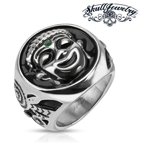 Laughing Buddha Stainless Steel Ring (372)