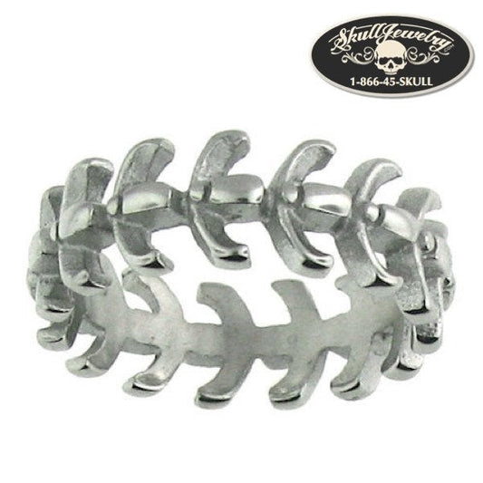 Stainless Steel Spine & Bones Ring