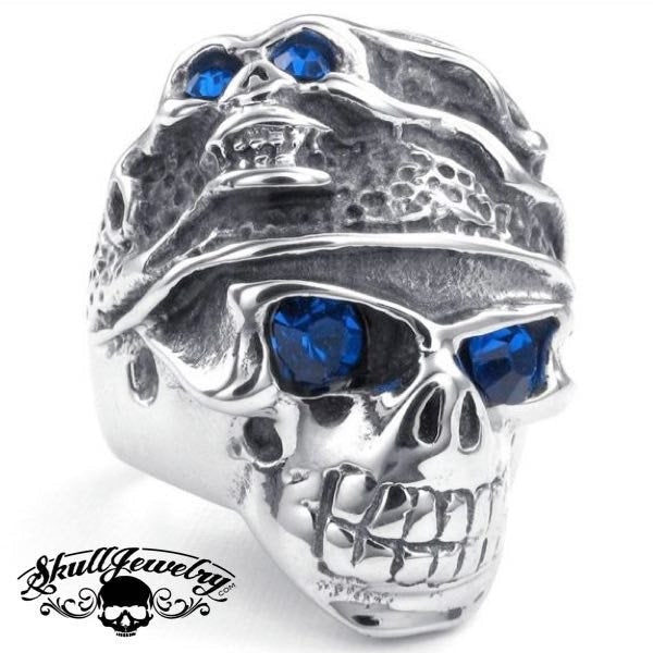 blue biker jewelry