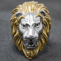 Gold/Silver 'King Leonidas' the Lion - Big, Bold & Heavy Ring (277Two-Tone)