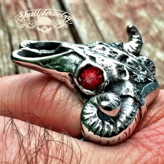 'Ramble On' Big, Bold & Heavy Ring w/Red Eyes