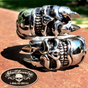 Double Head Stainless Steel Skull Ring (#299)