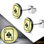 3-Tone Spade/Crossbones Skull Playing Card Earrings (#e051)