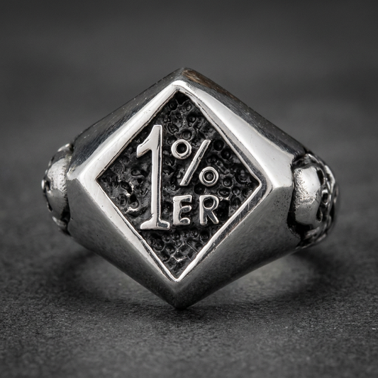 1%ER Biker Skull Ring (#301)