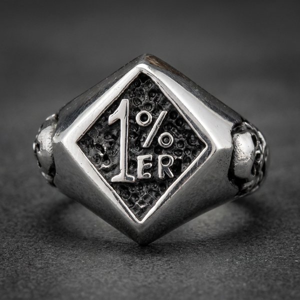 1%ER Biker Skull Ring (#301)