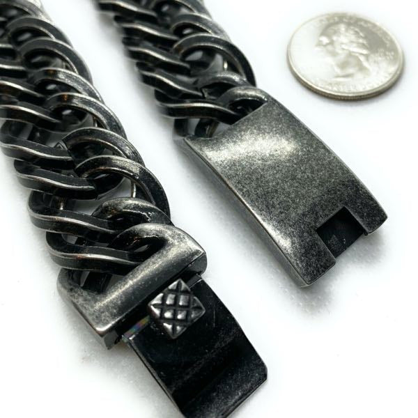 306 Gram 24" Gun Metal Big Bold & Heavy Necklace