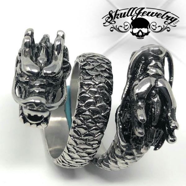 Two Dragon Rings Double Dragon - Big & Bold Dragon Ring (#323) – SkullJewellery