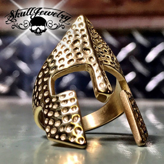 Gold-Tone 'Spartan Mask' Stainless Steel Ring