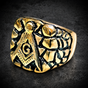 33rd Degree Masonic Ring w/Gold Nugget Features (#R0367)