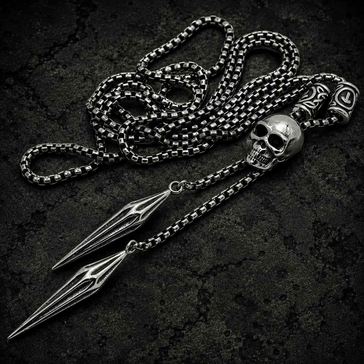 Outlaw Skull Spikes w/34" Chain (#N320)