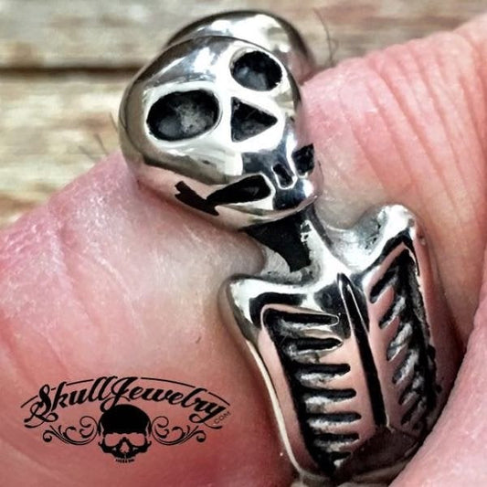 Double Skeleton Skull Ring