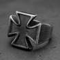 Badass Gun Metal Iron Cross Ring (#390gunmetal)