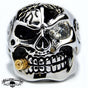 Who's Crying Now - Bullet & Gem Stone Skull Ring (#398)