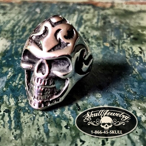 'Carry on Wayward Son' Badass Stainless Skull Ring