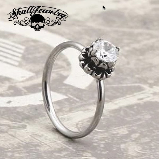 "Proud Mary" Natural WHITE Zircon Stone Ring